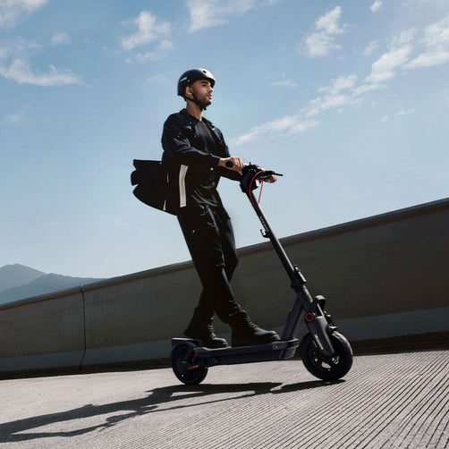 Rider on Segway Ninebot Max G3 electric scooter – Canadian commuter.