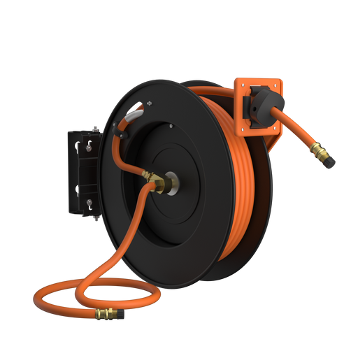 Giraffe Tools TA15B Air Hose Reel Retractable Wall Mount 3/8" x 50 ft Hybrid Hose, Air Compressor Heavy Duty Steel Reel Auto Rewind 300PSI