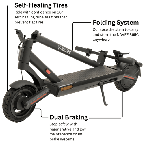 NAVEE S65C Electric Smart Scooter - Dual Suspension, 800W Motor, 64 Km Range