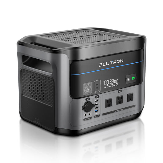 Blutron P1500 1500W Power Station with 2 Solar Panels Bundle